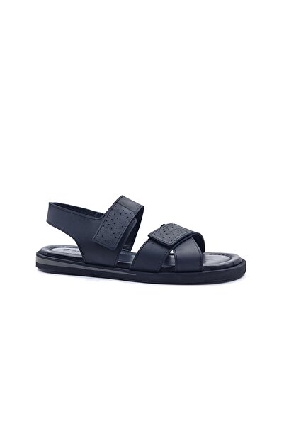 Hammer Jack Lightweight Design Comfort Genuine Leather Black Men's Velcro Sandals