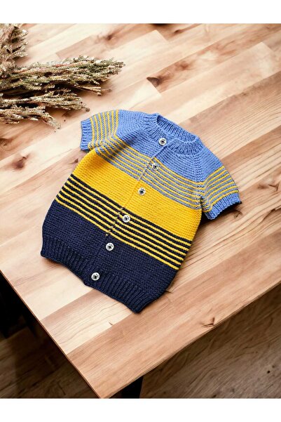 Örgü Sanatı El Örgüsü Yelek, Erkek Bebek Yeleği, Örgü Yelek