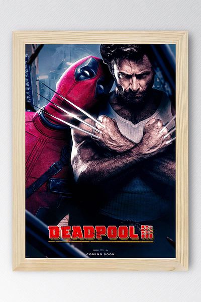 Saturn Pictură înrămată Deadpool și Wolverine - Pictură poster film Marvel