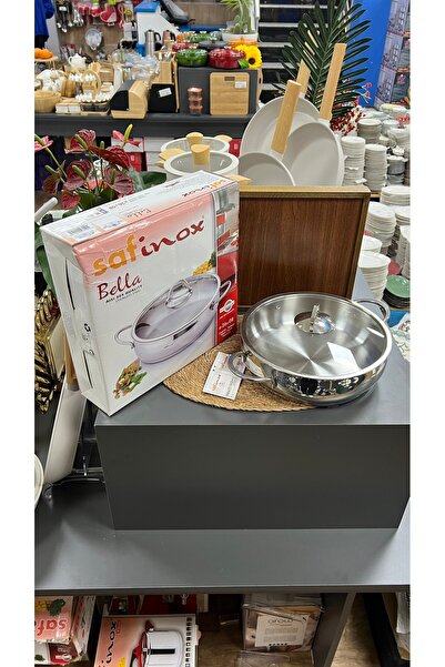 SAFINOX BELLA 26 CM BASIK ÇELİK TENCERE TEL KULPLU