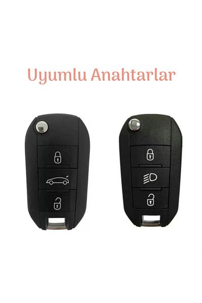 emii auto spare parts Peugeot 3008 208 308 508 Rifter Citroen C4 C4l Cactus C3 C6 C8 Key Case White/grey