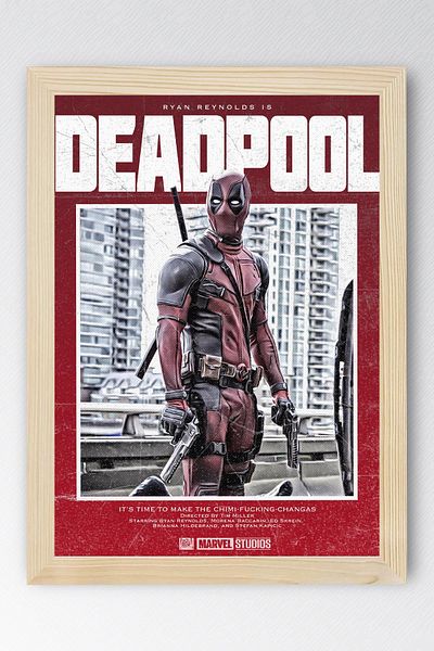 Saturn Deadpool Framed Painting - Marvel Movie Poster Painting