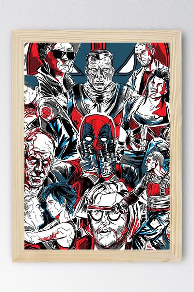Saturn Deadpool Framed Painting - Marvel Movie Poster Painting