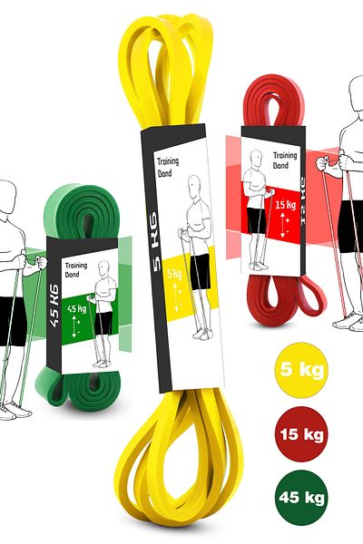 Soft Kare 5-15-45 KG Bandă de rezistență - Caucăz pentru dezvoltarea mușchilor, Fitness Pilates Cross Training