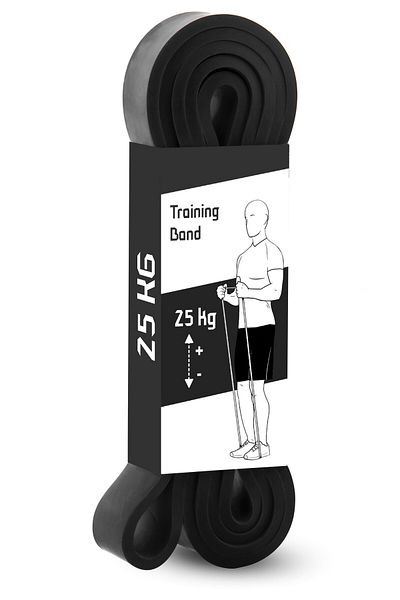 Soft Kare Bandă de rezistență de 25 kg - pentru dezvoltarea mușchilor, Pilates fitness, cauciuc de antrenament încrucișat - negru