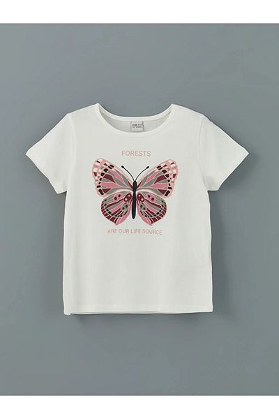 LC Waikiki Lcw Eco Pink Crew Neck Girls T-Shirt and Shorts