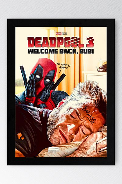 Saturn Pictură înrămată Deadpool Wolverine - Pictură poster film Marvel
