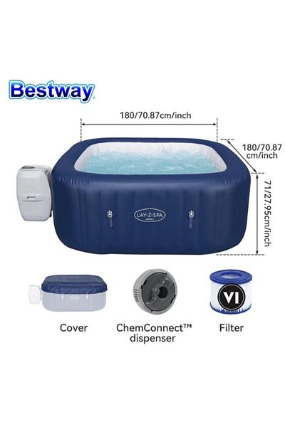BESTWAY Lay-Z-Spa Jacuzzi 1.80M X 1.80M X 71Cm Hawaii Airjet 26-54154