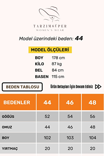 tarzımsüper Plus Size Necklace Gift Hijab Tunic Stretchy Fabric Ruffled Comfort Model Tunic with Slit in Waist