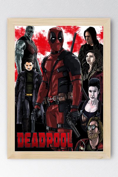 Saturn Deadpool Framed Painting - Marvel Movie Poster Painting