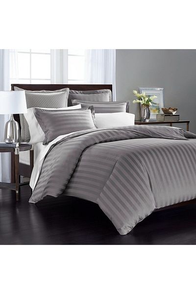 Orange Bed & Bath Damask 100% Cotton Single Size Duvet Cover, 4 Pieces - Gray 218 × 203 cm