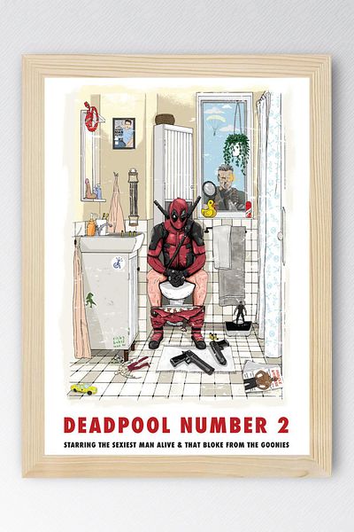 Saturn Deadpool 2 Framed Table - Marvel Movie Poster Art Print
