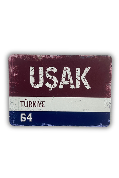 ERİSTAKI UŞAK Yazılı Retro Ahşap Türkiye Şehir Magneti-Buzdolabı Süsü-Hediyel...