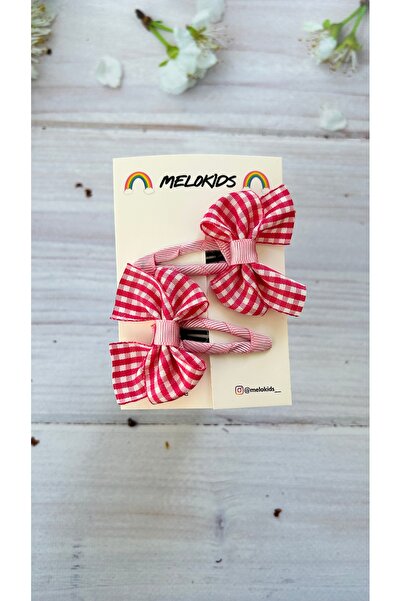 MeloKids القماش القطني - طقم إبزيم بشريط منقوش