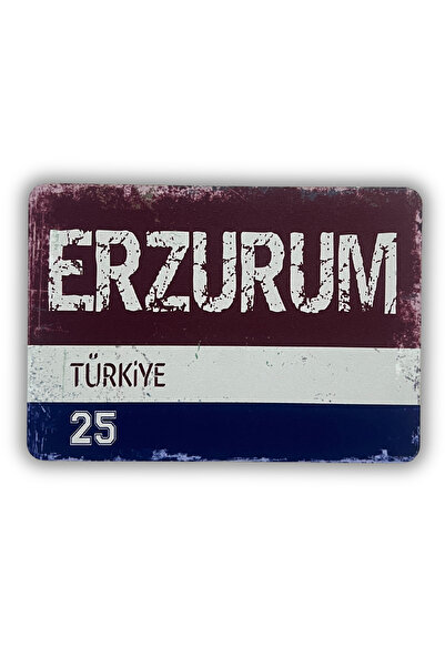 ERİSTAKI ERZURUM Yazılı Retro Ahşap Türkiye Şehir Magneti-Buzdolabı Süsü-Hedi...