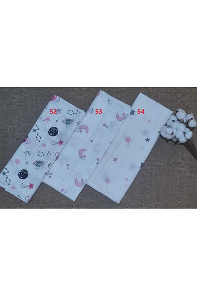 Alpıno Newborn, 100% Cotton 85cm X 85cm Multi-Purpose Muslin Blanket, Baby Blanket, Muslin Cloth (3 Pcs)