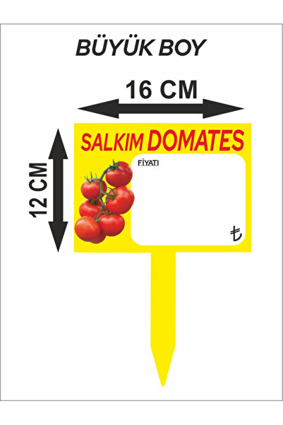 çavuşoğlu etiket 16x12 Ebat Salkım Domates Sebze Manav Market Yazılıp Silinebilir Saplamalı Plastik Fıyat Etiket