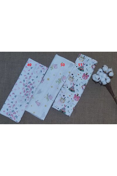 Alpıno Newborn, 100% Cotton 85cm X 85cm Multi-Purpose Muslin Blanket, Baby Blanket, Muslin Cloth (3 Pcs)