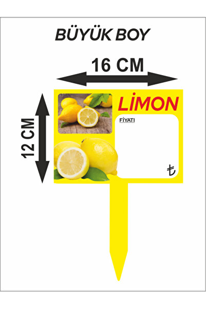 çavuşoğlu etiket 16x12 Ebat Limon Sebze Manav Market Yazılıp Silinebilir Sapl...