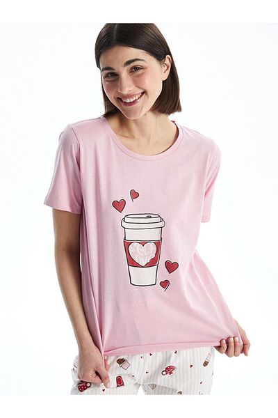 LC Waikiki Lcw Dream Crew Neck Printed Women's Pajamas Set