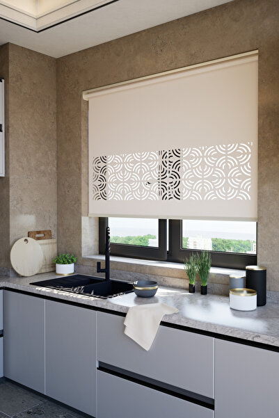 Genel Markalar Lazer Kesim Mat Stor Perde, Lazer Kesimli Modern Serisi, M-171...