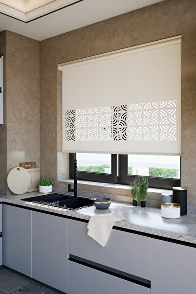 Genel Markalar Lazer Kesim Mat Stor Perde, Lazer Kesimli Modern Serisi, M-171...