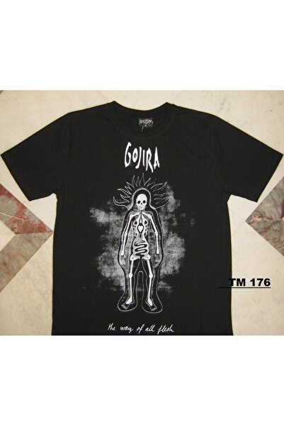 Aesthia Μπλουζάκι Gojira με εμπριμέ μαύρο Casual Relaxed Cut