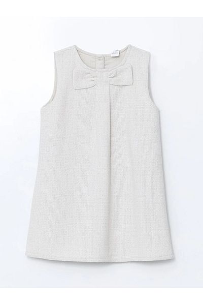 LC Waikiki Βρεφικό φόρεμα LCW Kids Ecru Dobby Bow