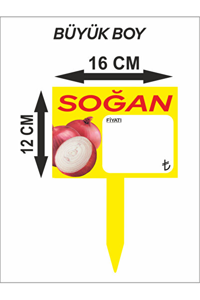 çavuşoğlu etiket 16x12 Ebat Soğan Sebze Manav Market Yazılıp Silinebilir Sapl...