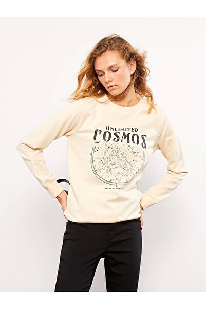 LC Waikiki Hanorac de damă cu mânecă lungă cu imprimeu bej LCW Vision