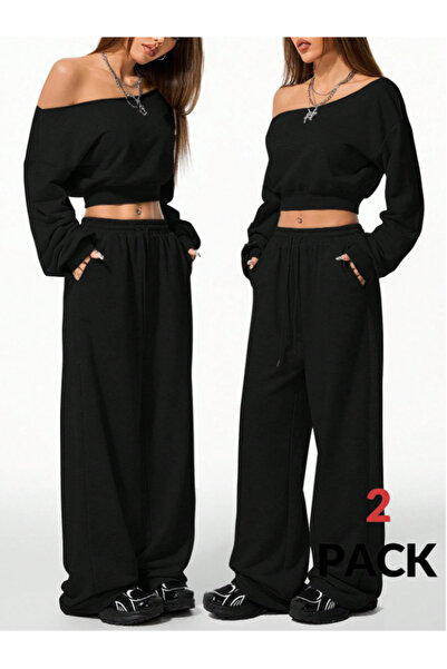 CAONNES Set de pantaloni și pantaloni de trening din 2 piese, mărime mare, cu...