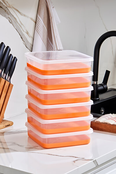 Poomy 6'Lı Set Silikon Tabanlı Difriz Saklama Kabı - Derin Dondurucu Saklama Kabı