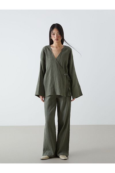LC Waikiki Elastic Waist Textured Women's Trousers
