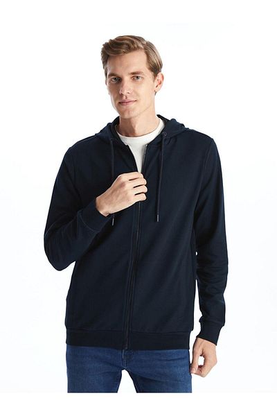 LC Waikiki Lcwaikiki Basic Hooded Long Sleeve Men's Zip-Up Sweatshirt