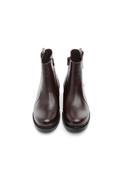 derinet Hakiki Deri Fermuarlı Kadın Bot