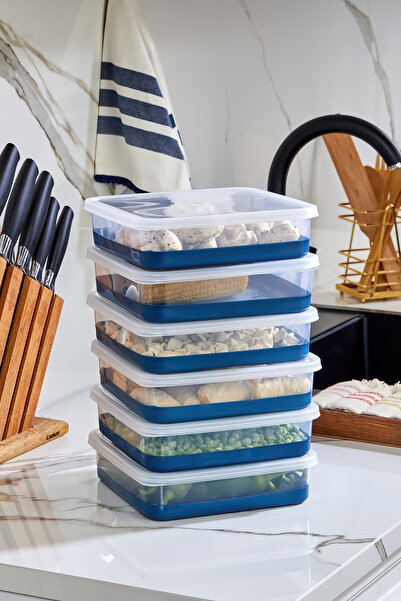 Poomy 6'Lı Set Silikon Tabanlı Difriz Saklama Kabı - Derin Dondurucu Saklama Kabı