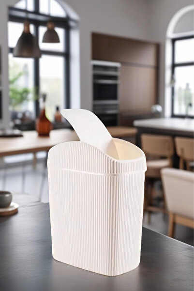 Open Home Concept 3-Piece Trash Can, Kitchen, Bathroom, Toilet, Office Trash Can Cream