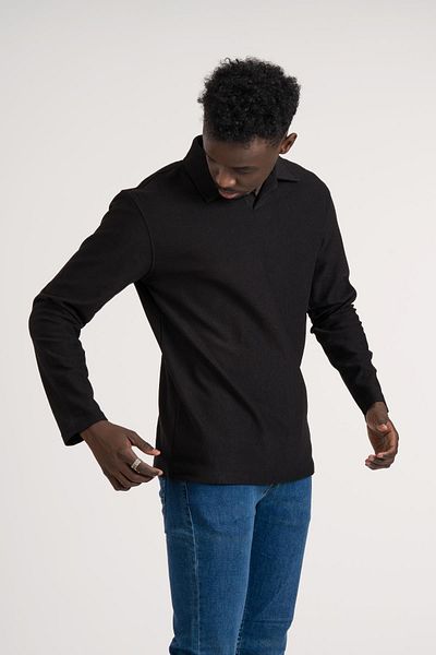 FBI Shirt Collar Lightweight Dobby Slimfit Long Sleeve Sweatshirt