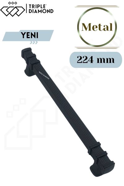 Triple Diamond 224 mm Metal Siyah Çekmece Kulpları Dolap Mutfak Mobilya Kulpu...