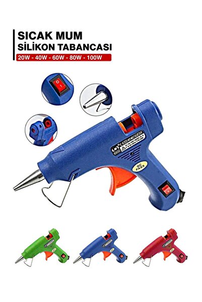 Beyazıt 40 Watt Sıcak Silikon Tabancası Çekme Eritme Tabanca Şeffaf Mum Yapış...