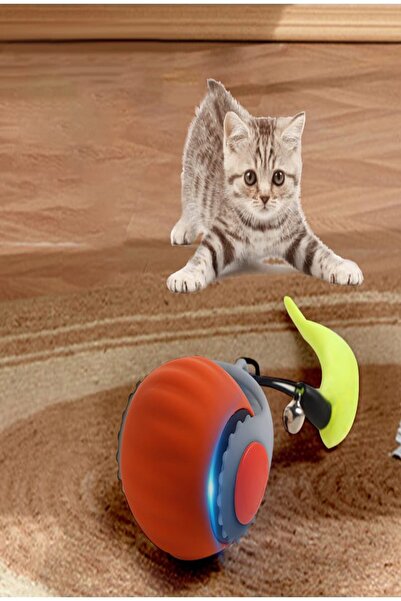 TİNEKE Hareketli Otomatik Yuvarlanan Tüylü Top Kedi Oyuncağı Şarj Edilebilir ...