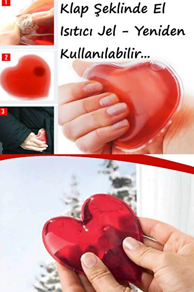 MatesStore Kalp Jel Isıtıcı Cep Sobası Kalp Şeklinde Hediye Kamp Vürut El Isıtıcısı Isınmatik Sıcak Su Torbası
