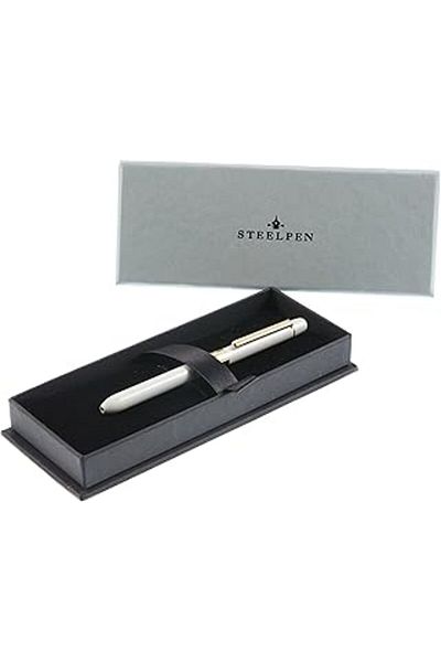nazeninstoğu Steelpen 420 3 White Ballpoint Function Pen