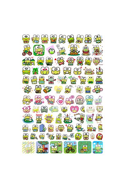 Ororabutik Hello Kitty Keroppi 99 Pieces Σετ αυτοκόλλητων - Σκίτσο με ετικέτα