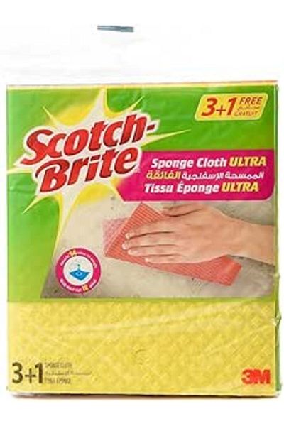 Scotch Brite Scotch-Brite Multi-Purpose Sponge Cloth Wipe ULTRA, 4 units (3+1 Free)/pack