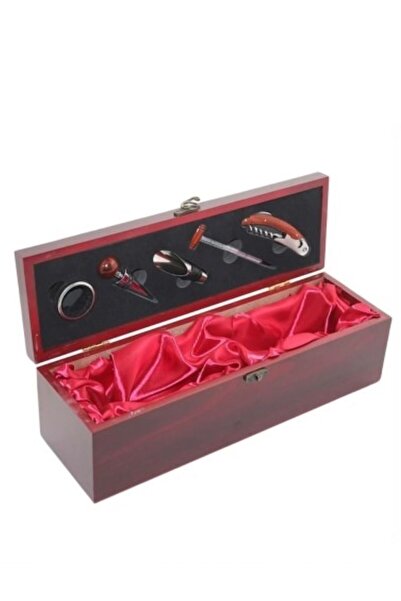 LIONSHİP ÖZEL ÜRETİM AHŞAP KUTULU MANTAR AÇACAĞI ŞARAPLIK TURBİŞON SETİ 36*11CM