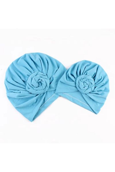 OEM Set turbane mama-copil cu pampoane, bleu