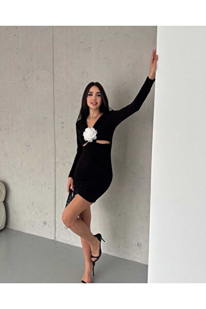 cto your style Γυναικείο φόρεμα με λεπτομέρειες από άμμο και τριαντάφυλλα