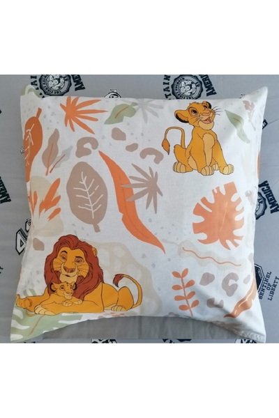 Taç 65X65 Cm. 100% Cotton Crown Lion King Throw Pillow Cover - Ranforce