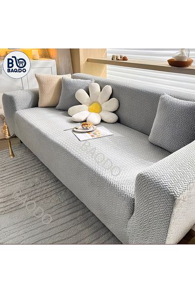 BAQDO Brick Pattern Sofa Cover Triple 3 Seater Elastic Non-Slip Sofa Bed Cover Sofa Cover 1 Piece